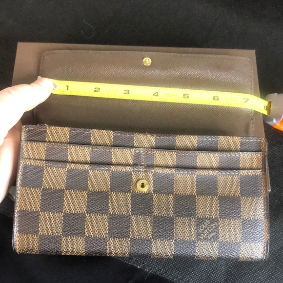 LOUIS VUITTON Damier Ebene Long Snap Coated Canvas Wallet Authentic CA4088 - Picture 13 of 17